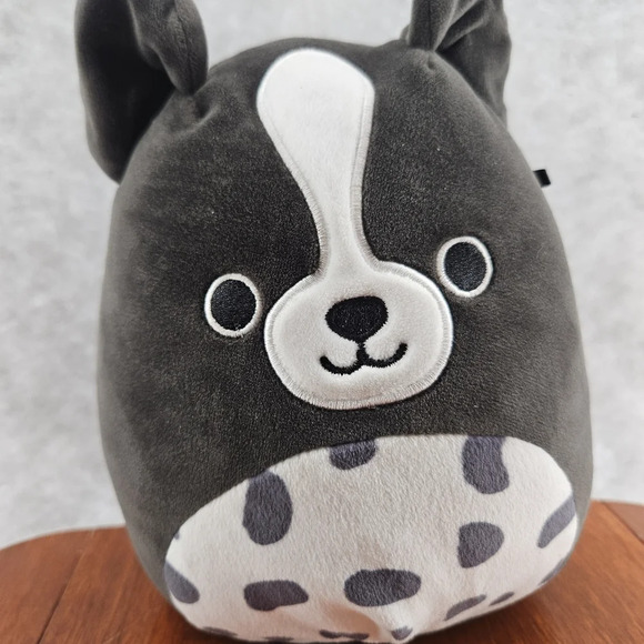 Squishmallow 8" Monty Border Collie Dog Soft Black Spotted Puppy Plush - Picture 2 of 6
